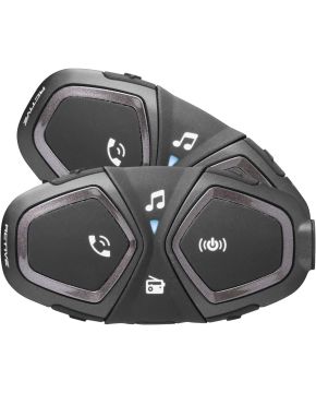 Coppia Interfono ACTIVE Casco Moto 4 Motociclisti 1Km MUSICA GPS SMARTPHONE