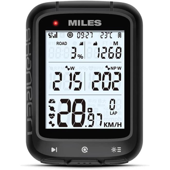 GPS Ciclocomputer Computer Bici BLE e Ant + Wireless IPX7 SHANREN Miles -  La Ciclomoto