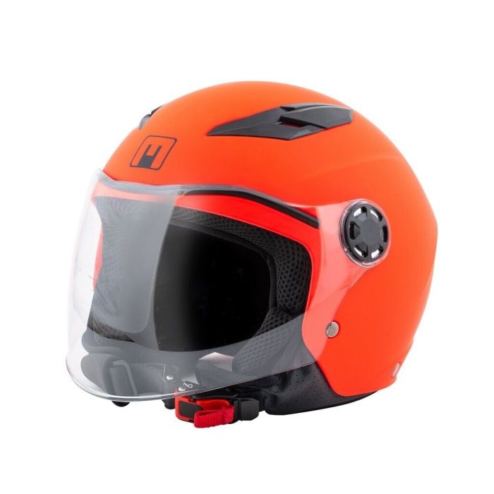 Casco moto scooter jet bambino con visiera Play arancio opaco fluo