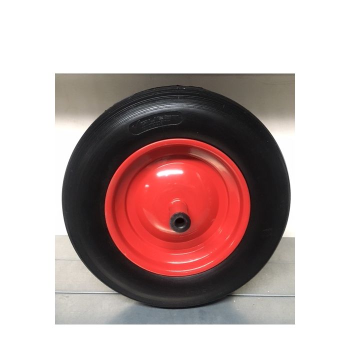 ruota completa 3 50 8 con cerchio rosso (gomma piena) carriola - La  Ciclomoto
