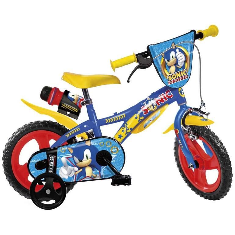 Bici 12 Sonic per bambino con scudo rotelle borraccia parafanghi Dino Bikes  - La Ciclomoto