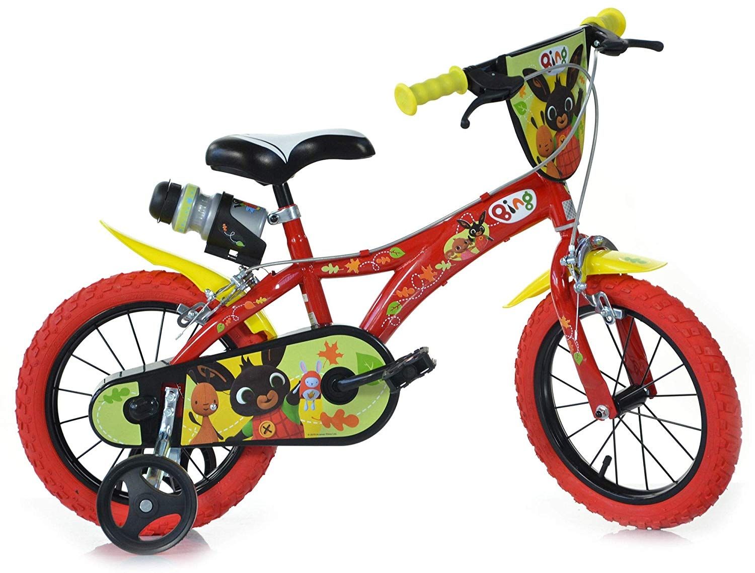 Bici 14 bing per bambino con scudo rotelle borraccia parafanghi Dino Bikes  - La Ciclomoto