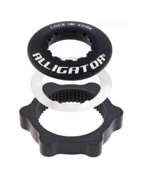 ADATTATORE CENTERLOCK PER DISCHI FRENO 6 FORI ANODIZZATO NERO PER QUICK RELEASE