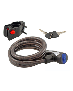 Lucchetto a Cavo 12x1500mm Nero Antipolvere – Antifurto per Bici con Supporto, Economico e Alta Resistenza