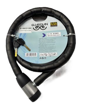 Lucchetto antifurto moto bici 23 x 1500 mm antipolvere nero Pitone Guardian Isla
