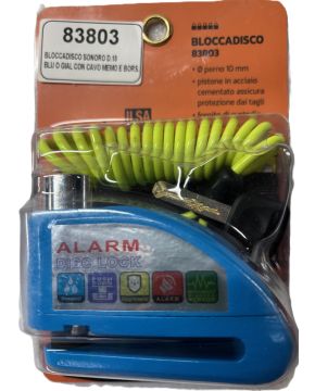 Bloccadisco antifurto moto sonoro diametro 10 cromato cavo memo e custodia Ilsa