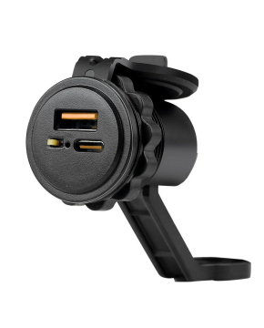Presa dual usb Charger 2.0 doppia 12V standard-Type-C al manubrio per moto FAR