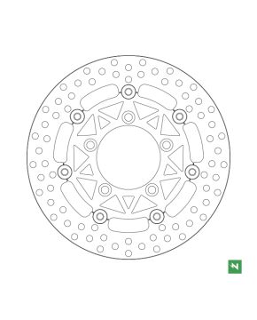 Disco freno anteriore flottante singolo KYMCO XCITING 400 2012-2024 Newfren