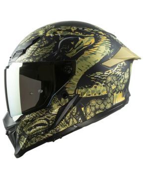 Casco Integrale MPH Blade Cobra Verde Oro Nero Opaco Doppia Visiera Pinlock Fumé