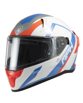 Casco moto scooter Integrale MPH Tiger bianco blu rosso H6IN119