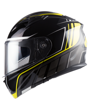 Casco moto scooter Modulare MPH Raptor con doppia visiera giallo opaco ECE22.06
