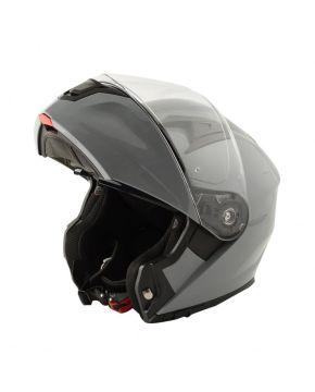 Casco modulare raptor mph moto scooter omologato doppia visiera grigio lucido