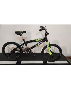 Bici BMX Freestyle 20 acciaio con pedane nero verde Street Fighter Coppi