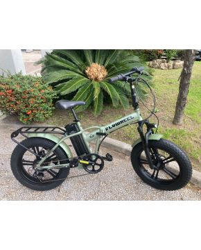 E-bike FAT 20" in Allumino Verde con Forcella Ammortizzata, Freni a Disco e Batteria 48V 13Ah -  FLYWHEEL