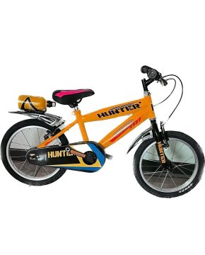Bici mtb 16 Hunter per bambino arancione con rotelle borraccia e parafanghi