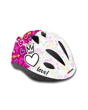 Casco Junior bici LOVE Fucsia Taglia Unica 52/56cm Out-Molding Tech 12 Fori