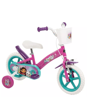 Bici 12 Gabby's Dollhouse Disney ufficiale per bambina con rotelle e cestino