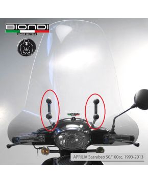 Kit attacchi parabrezza APRILIA SCARABEO 50 93-03 50 4T 02-13 100 99-13 BIONDI
