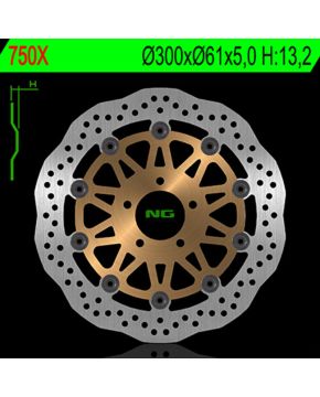 Disco freno NG BRAKES 750X ondulato flottante KAWASAKI GPZ GTR NINJA Z ZEPHYR
