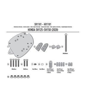 Staffe portabauletto Givi per Honda SH 125 150 2020 2021 2022 2023