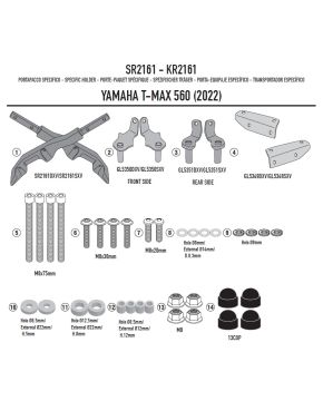 Portabauletto portapacchi YAMAHA T-Max 560 (2022-2025) staffe Givi