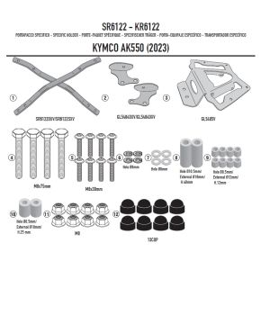 Portabauletto staffa Givi per Kymco AK550 Premium 2023-2024 SR6122
