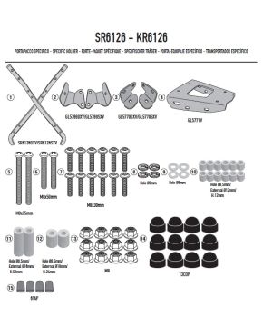 Portabauletto per bauletto MONOLOCK KYMCO Downtown 350 GT (24 > 25) Givi SR6126