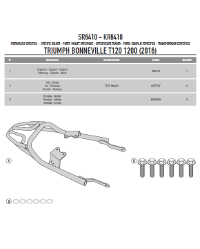 Attacco posteriore bauletto MONOKEY® o MONOLOCK® TRIUMPH Bonneville T100 T120