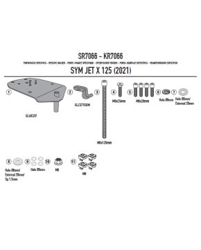 Portabauletto per bauletto MONOLOCK SYM JET X 125 (21 > 24) GIVI SR7066