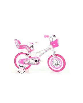 Bici 16 Hello Kitty per bambina rotelle cestino porta bambola Dino Bikes