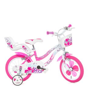 Bici 16 flappy per bambina rotelle cestino porta bambola parafanghi Dino Bikes
