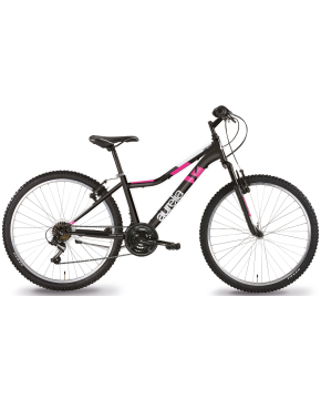Bici 26 mtb virus 18 velocità per donna nero e rosa dino bikes