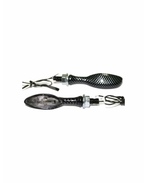 Coppia mini frecce a lampadina EAGLE EYE gambo corto omologate alluminio lucido