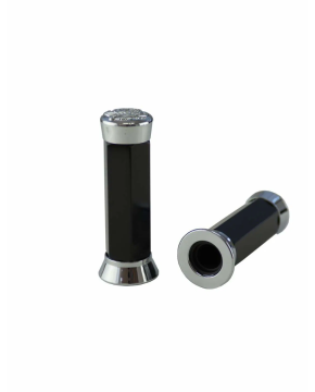 Coppia manopole alluminio moto custom Eagle Fashion l. 135 mm nero