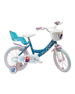 Bici Bambina Disney Frozen II 16 (5-8 Anni) Elsa e Anna con Rotelle e Cestino