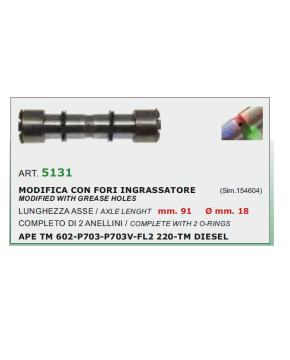 Complessivo perno sospensione anteriore Ape 602-P703-P703V-FL2 220-TM DIESEL