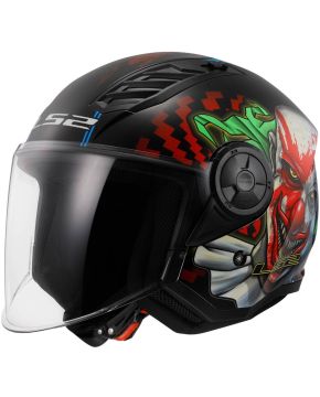 Casco jet con visiera LS2 OF616 Airflow II moto scooter HAPPY DREAMS E2206
