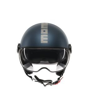 Casco moto jet MOMO DESIGN FGTR EVO E2206 Blu avio opaco / argento