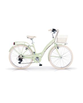 Bici 26 city bike Primavera 6 velocità alluminio menta donna cestino optional