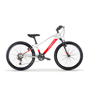 Bici 24 District MTB 18 velocità front bianco opaco rosso ragazzo bambino MBM