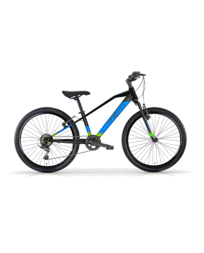 Bici 24 District MTB 18 velocità nero opaco blu ragazzo bambino MBM
