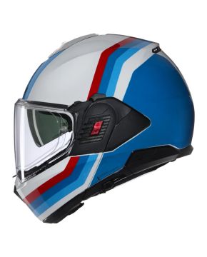 Casco flip-back modulare NOLAN N120-1 LINEO 347 Pinlock bianco blu rosso