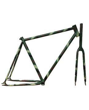 Telaio 53 cm e forcella head set 1" 1/8 (28,6 mm) fixed verde militare mimetico