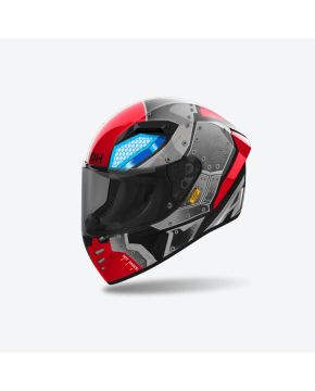 Casco moto scooter Integrale CONNOR BOT Grigio rosso gloss AIROH Om. ECE 2206
