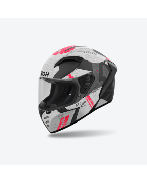 Casco moto scooter Integrale CONNOR OMEGA Nero Bianco Rosso opaco AIROH ECE 2206