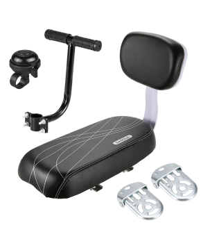 Seggiolino portabimbo bici e-bike con schienale manubrio e poggiapiedi inclusi