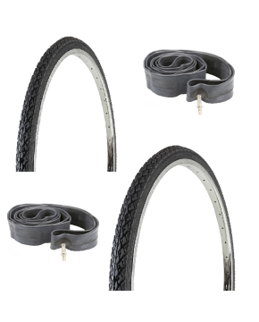 KIT 2 COPERTONI BICI 28x1 5/8 x1 3/8 (37 622) 2 CAMERE D'ARIA VALVOLA REGINA