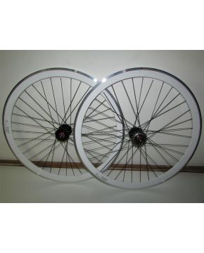 ruote 28 single speed fixed bianche coppia