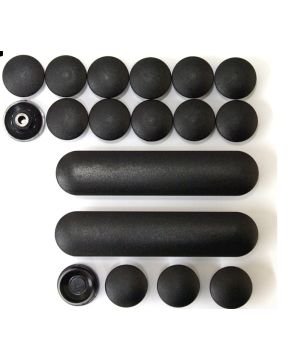 Set borchiette di ricambio in plastica nere per telai Givi e piastre MM M3 wingrack varie misure