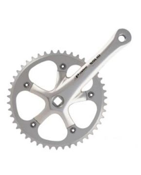 guarnitura single speed 46t 3/32x165 argento